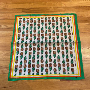 Vintage Deadstock Pineapple Bandana 100% Cotton RN 13269 Square 21"